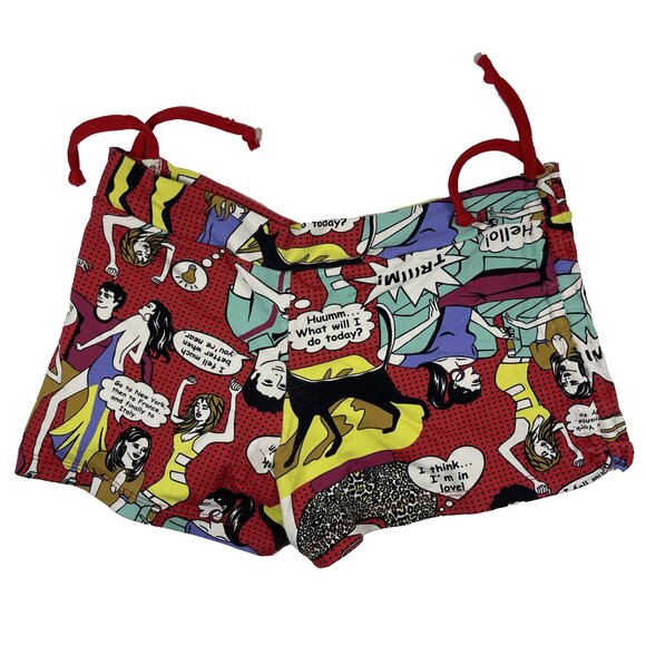 Yogabella Pole Wear Pop Art Comic Book Dance Shorts with Tie Sides - Picture 2 of 2